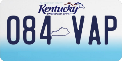 KY license plate 084VAP