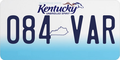 KY license plate 084VAR