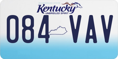 KY license plate 084VAV