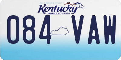 KY license plate 084VAW