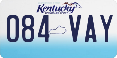 KY license plate 084VAY
