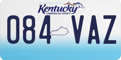 KY license plate 084VAZ