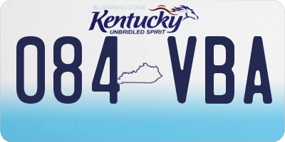 KY license plate 084VBA