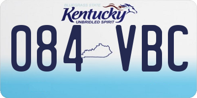 KY license plate 084VBC