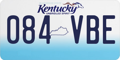 KY license plate 084VBE