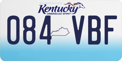 KY license plate 084VBF