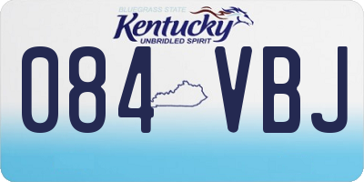 KY license plate 084VBJ