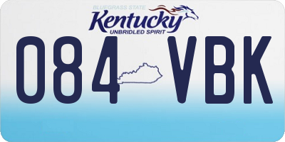 KY license plate 084VBK