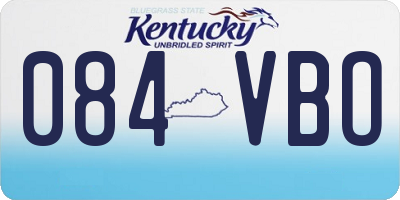 KY license plate 084VBO