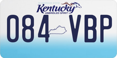 KY license plate 084VBP