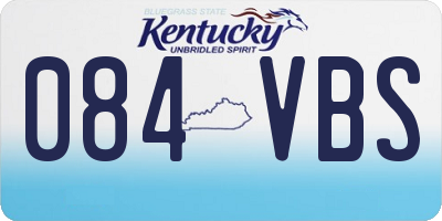 KY license plate 084VBS