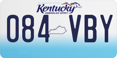 KY license plate 084VBY