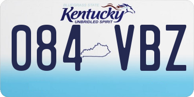 KY license plate 084VBZ
