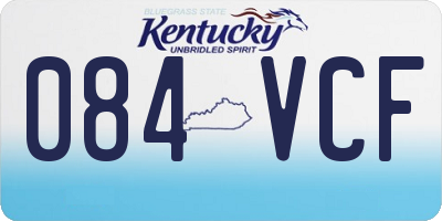KY license plate 084VCF
