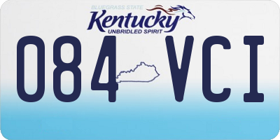 KY license plate 084VCI