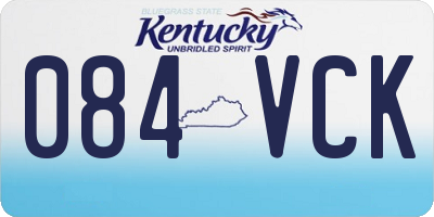 KY license plate 084VCK