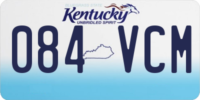 KY license plate 084VCM