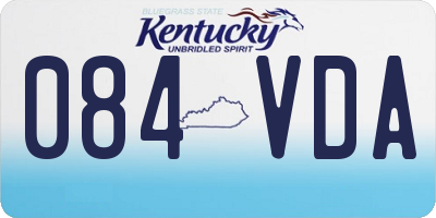 KY license plate 084VDA