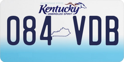 KY license plate 084VDB