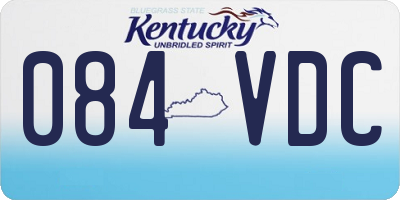 KY license plate 084VDC