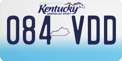 KY license plate 084VDD
