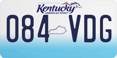 KY license plate 084VDG
