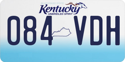 KY license plate 084VDH
