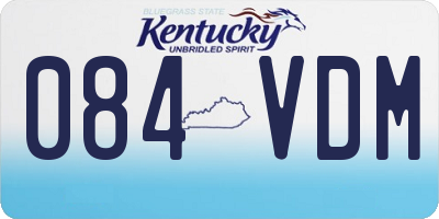 KY license plate 084VDM