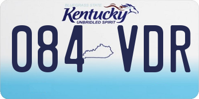 KY license plate 084VDR