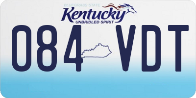 KY license plate 084VDT