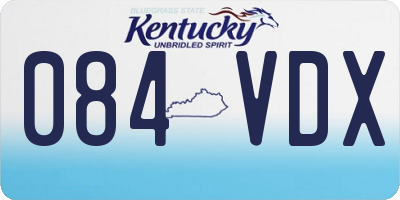 KY license plate 084VDX
