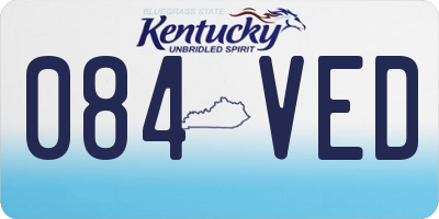 KY license plate 084VED