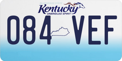 KY license plate 084VEF