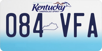 KY license plate 084VFA