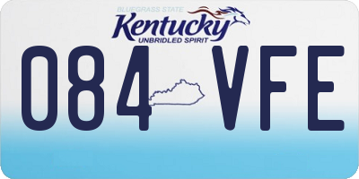 KY license plate 084VFE