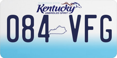 KY license plate 084VFG