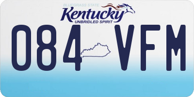 KY license plate 084VFM