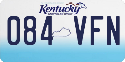 KY license plate 084VFN