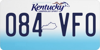 KY license plate 084VFO