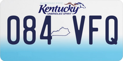 KY license plate 084VFQ