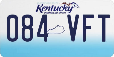 KY license plate 084VFT