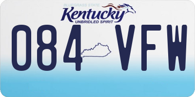 KY license plate 084VFW