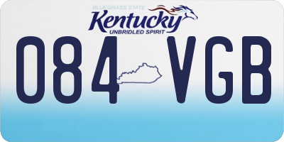 KY license plate 084VGB