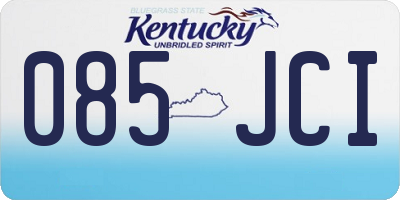 KY license plate 085JCI