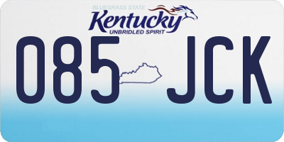 KY license plate 085JCK