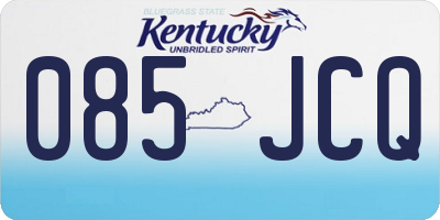 KY license plate 085JCQ