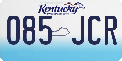 KY license plate 085JCR