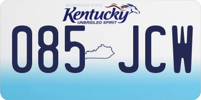 KY license plate 085JCW