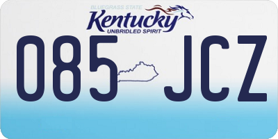 KY license plate 085JCZ