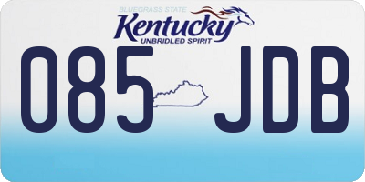 KY license plate 085JDB